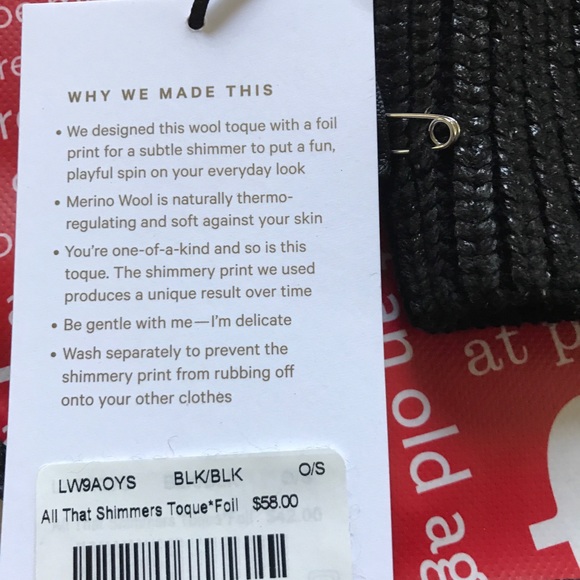 NWT BLACK LULULEMON ALL THAT SHIMMERS TOQUE FOIL - Picture 4 of 6